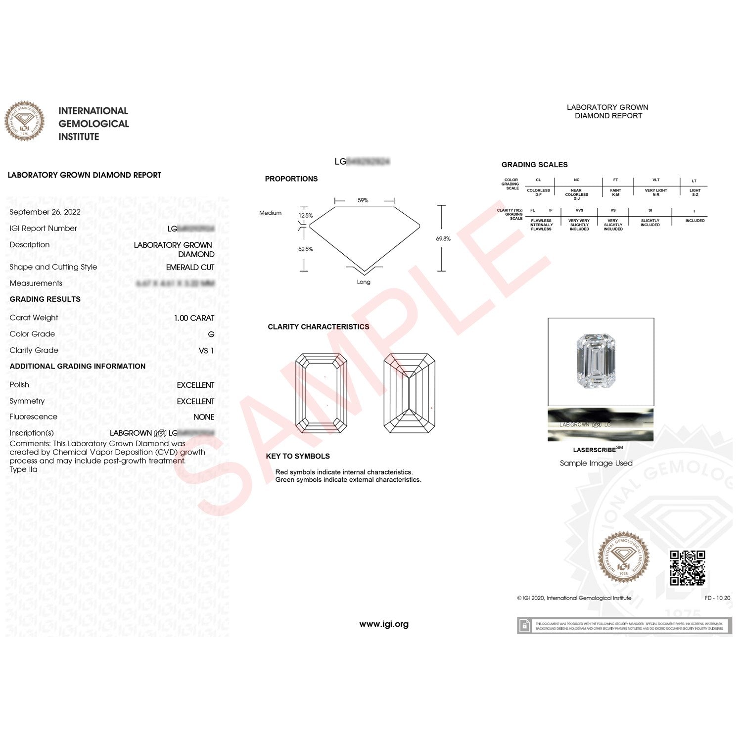 1.ct Emerald Cut Lab Grown Diamond Solitaire Ring in 14K Yellow Gold | IGI Certified