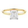 1.ct Emerald Cut Lab Grown Diamond Solitaire Ring in 14K Yellow Gold | IGI Certified
