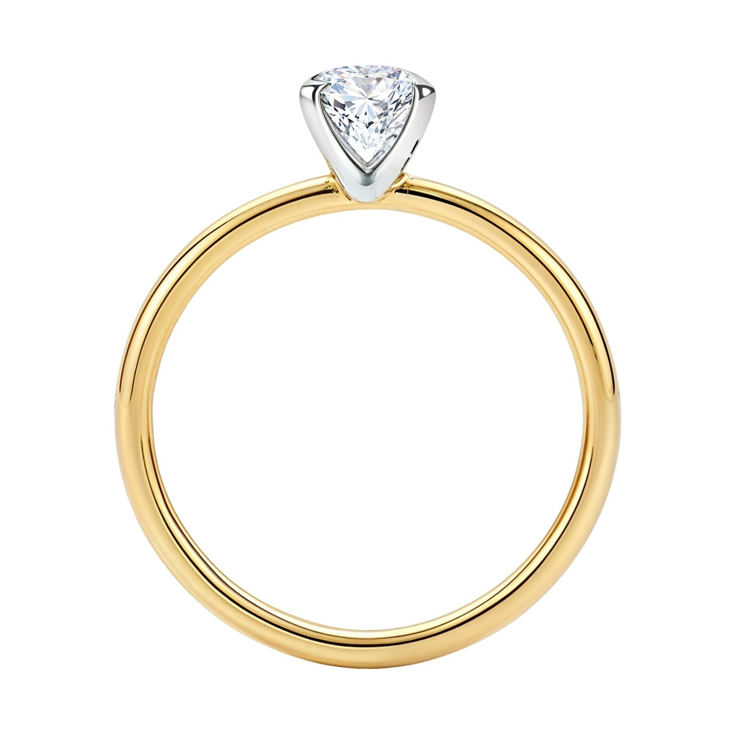 1 Carat Emerald Lab Grown Diamond Solitaire Ring in 14K Yellow Gold