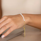 Adjustable Friendship Bracelet With Pearls 68369 in 14K Yellow Gold