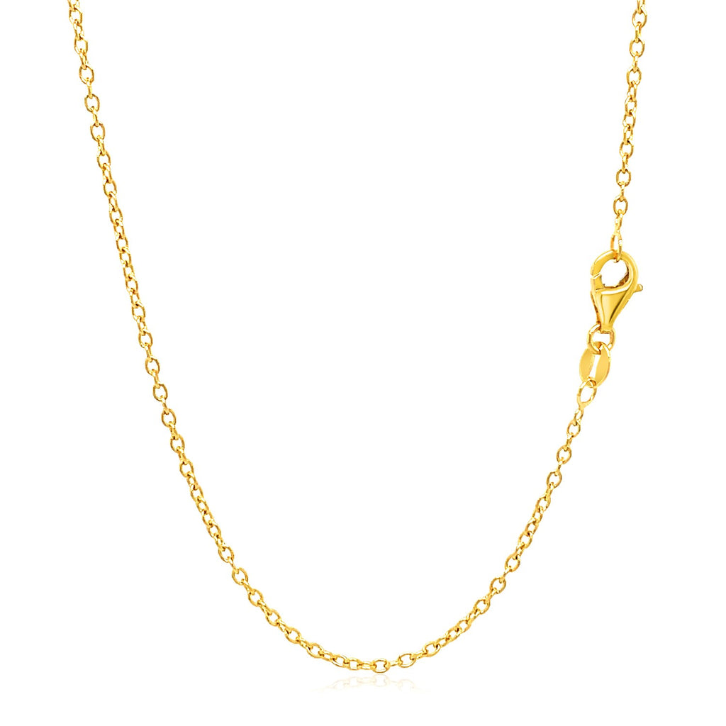 Round cable link chain in 18K yellow gold, 1.50mm