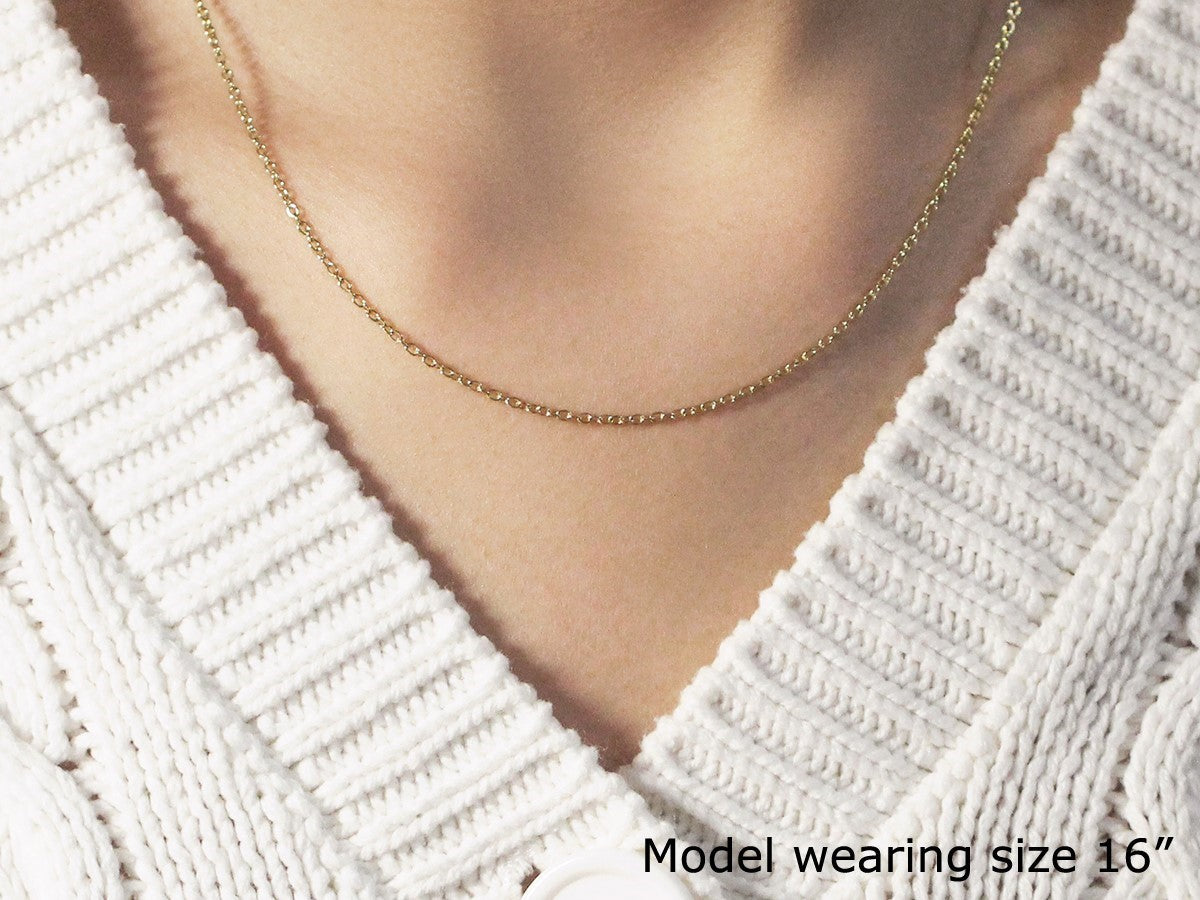 Round Cable Link Chain in 18K Gold | 1.50mm