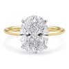 3.ct Oval Cut Lab Grown Diamond Solitaire Ring in 14K Yellow Gold | IGI Certified