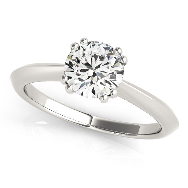 Round Solitaire Diamond Engagement Ring | Double Prong Setting in 14K White Gold | 1.0 cttw