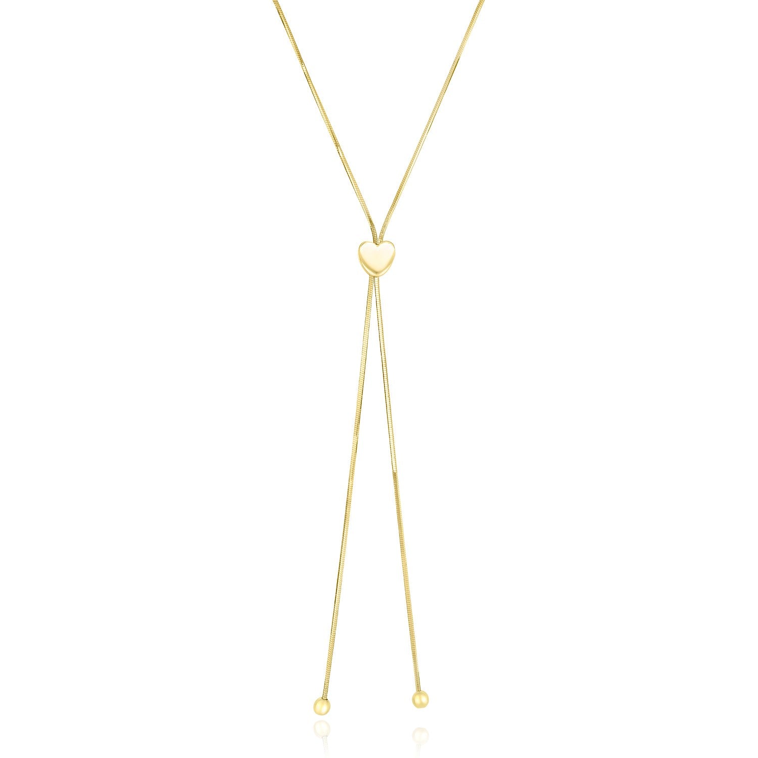14k Gold Adjustable Heart Lariat Necklace – Deeve