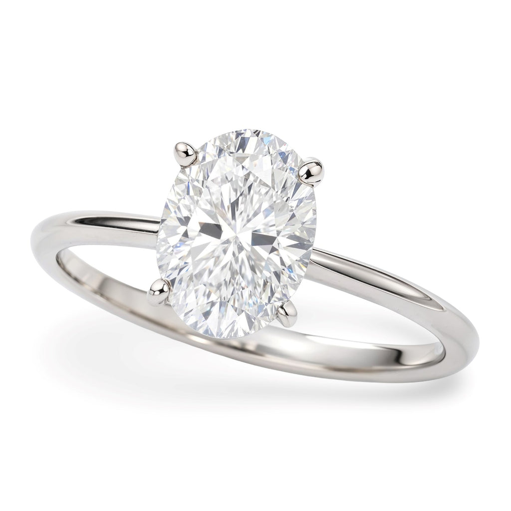 solitaire engagement lab grown roundcut diamond ring in 14k white gold 