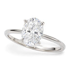 solitaire engagement lab grown roundcut diamond ring in 14k white gold 