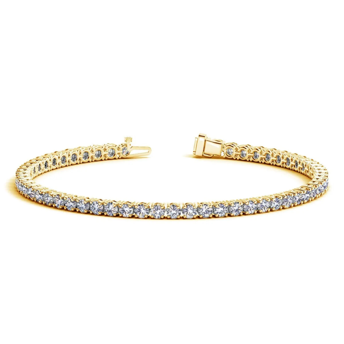 5.00 ct Lab Grown Diamond Tennis Bracelet in 14K Solid Gold, DEEVE