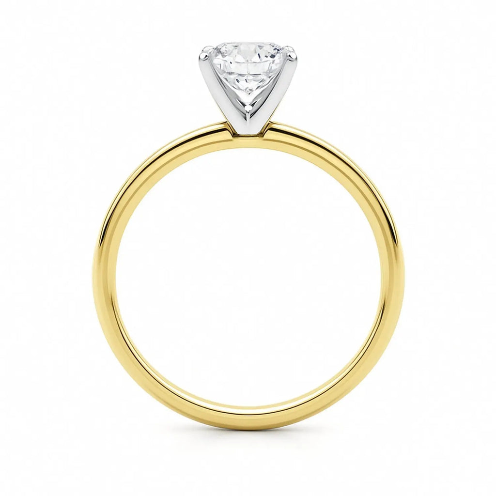 1 Carat Cushion Lab Grown Diamond Solitaire Ring in 14K Yellow Gold