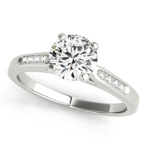 Diamond Engagement Ring | Single Row in 14K White Gold | 1.00 cttw