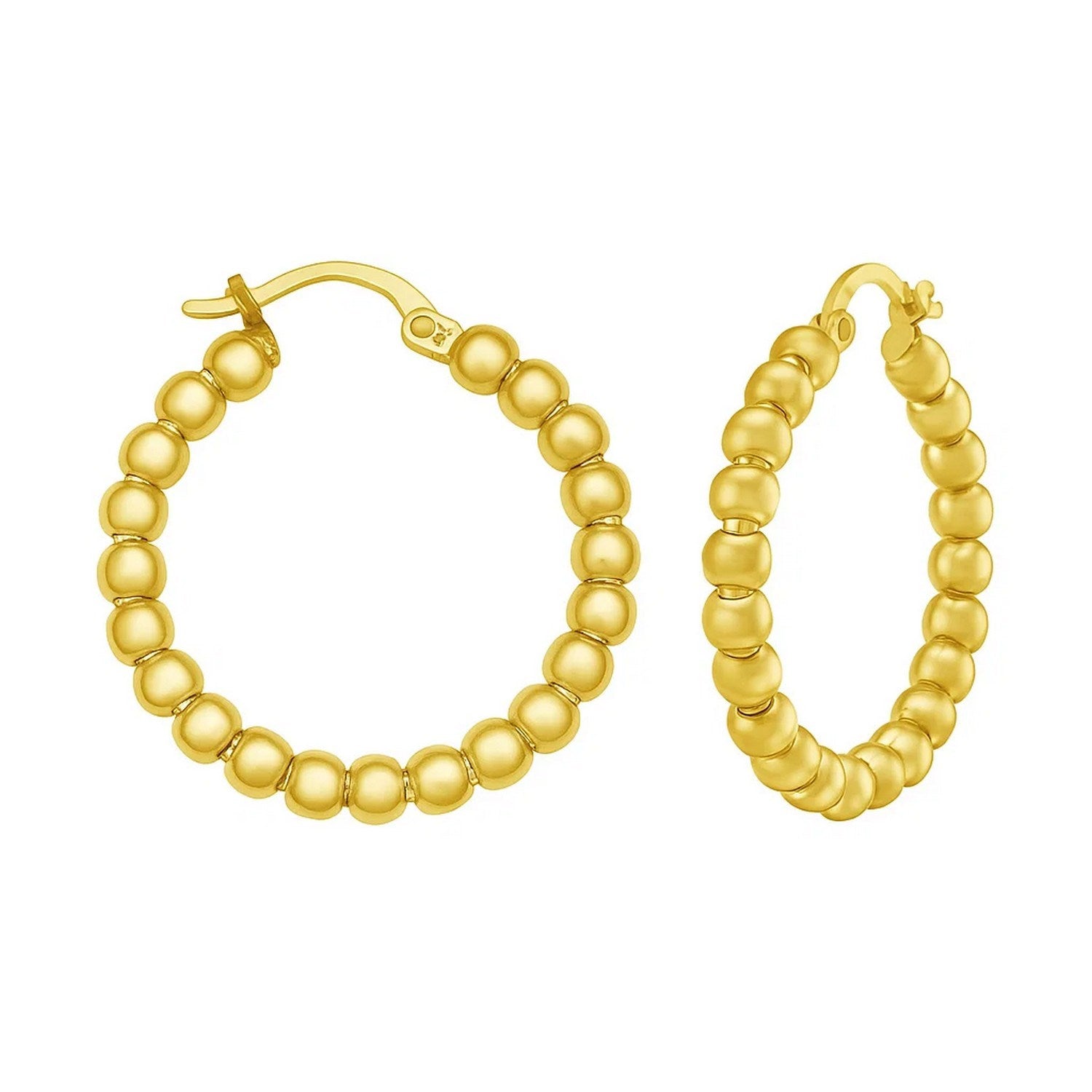 Medium Bead Hoop Earrings 25 mm