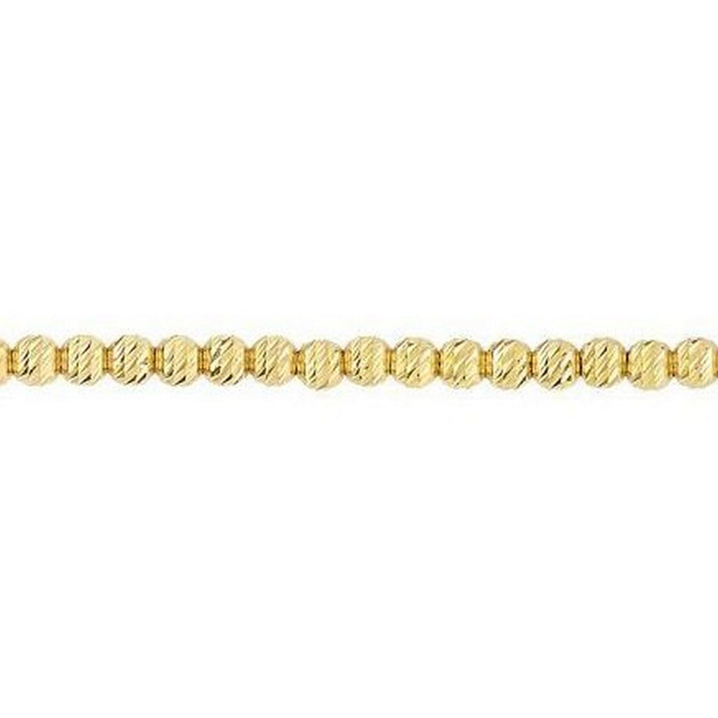 Diamond Cut Bead Bracelet 25934 in 14K Yellow Gold