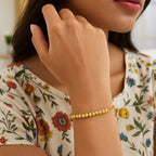 Diamond Cut Bead Bracelet 25934 in 14K Yellow Gold