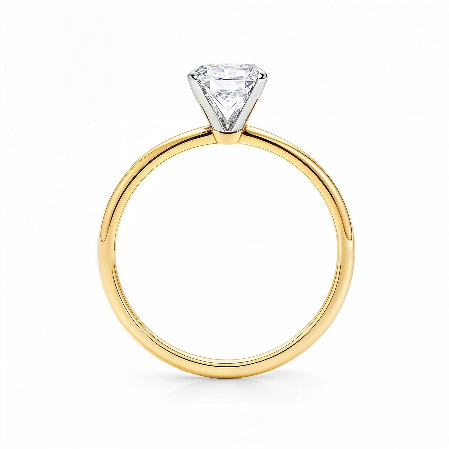 1.50.ct Radiant Cut Lab Grown Diamond Solitair Ring In 14K Yellow Gold | IGI Certified