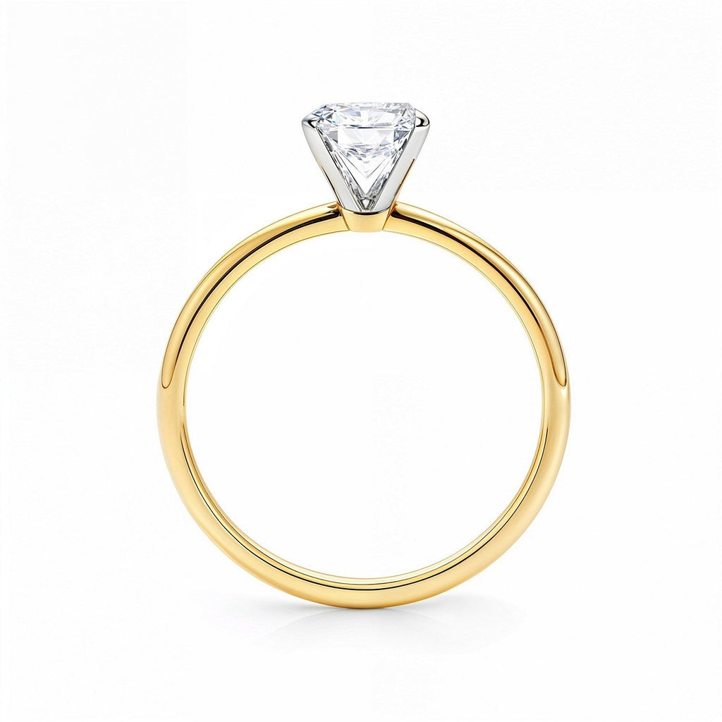1.5 Carat Radiant Lab Grown Diamond Solitaire Ring in 14K Yellow Gold