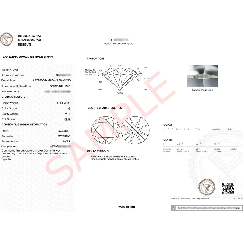 1ct Round Lab Grown Diamond Ring | 14K Gold