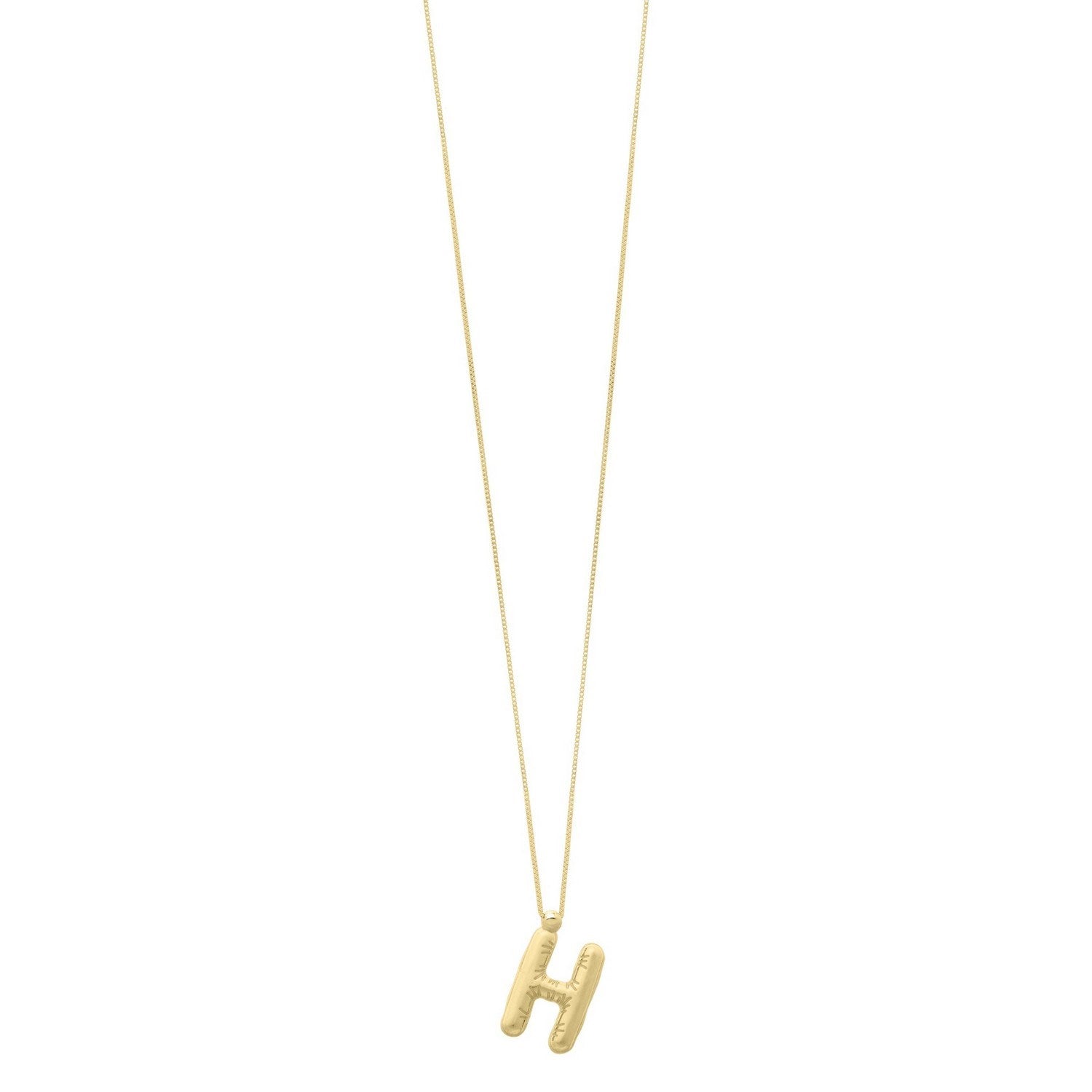 14K Yellow Gold Helium Initial H Pendant