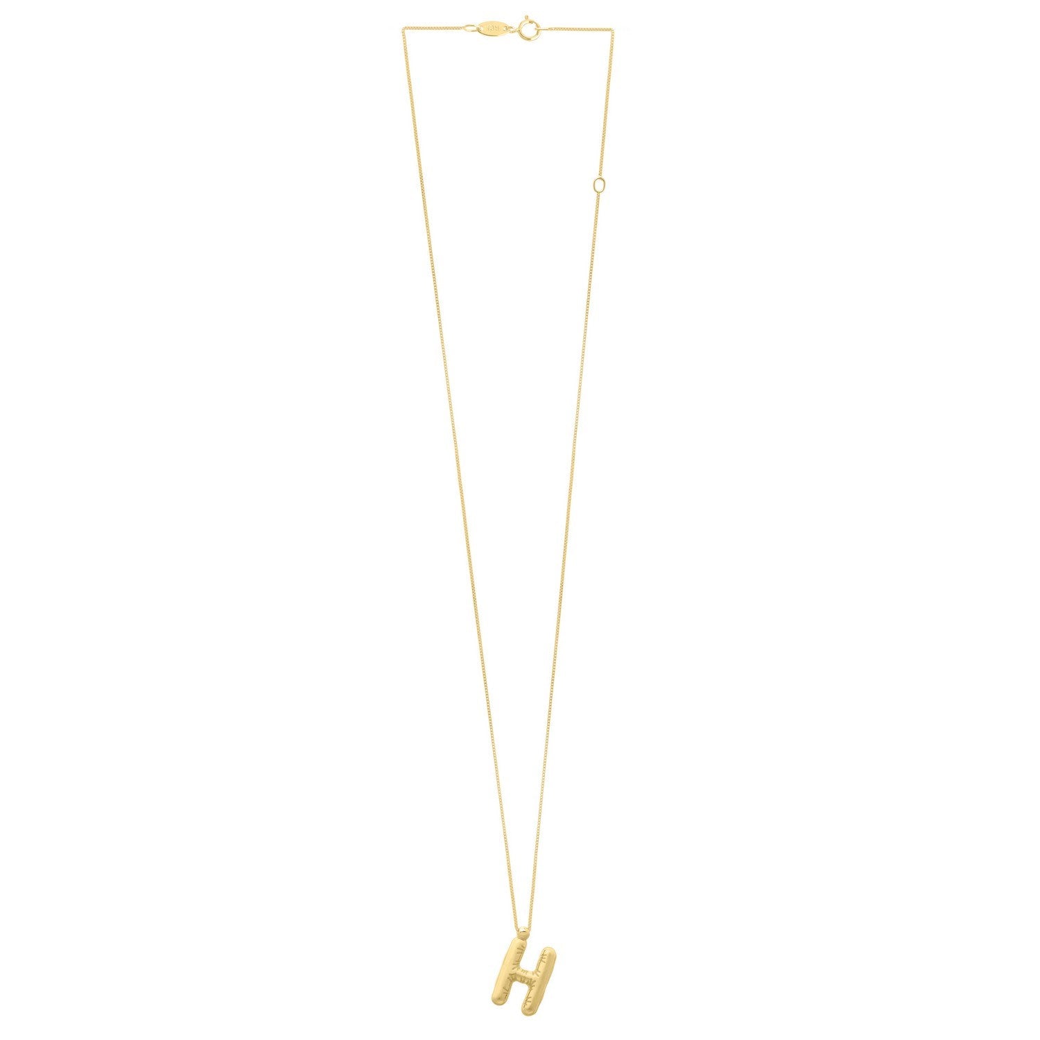 14K Yellow Gold Helium Initial H Pendant