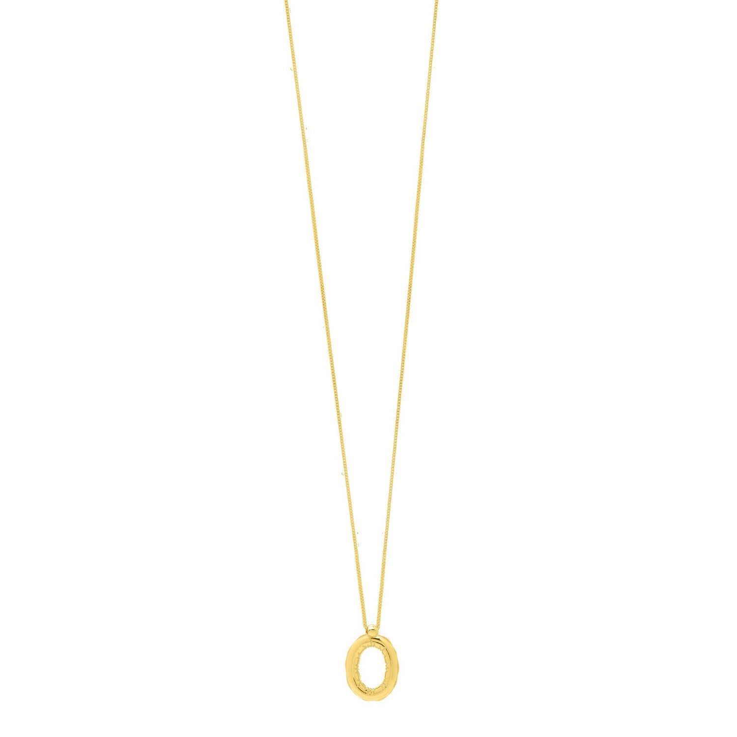 14K Yellow Gold Helium Initial O Pendant
