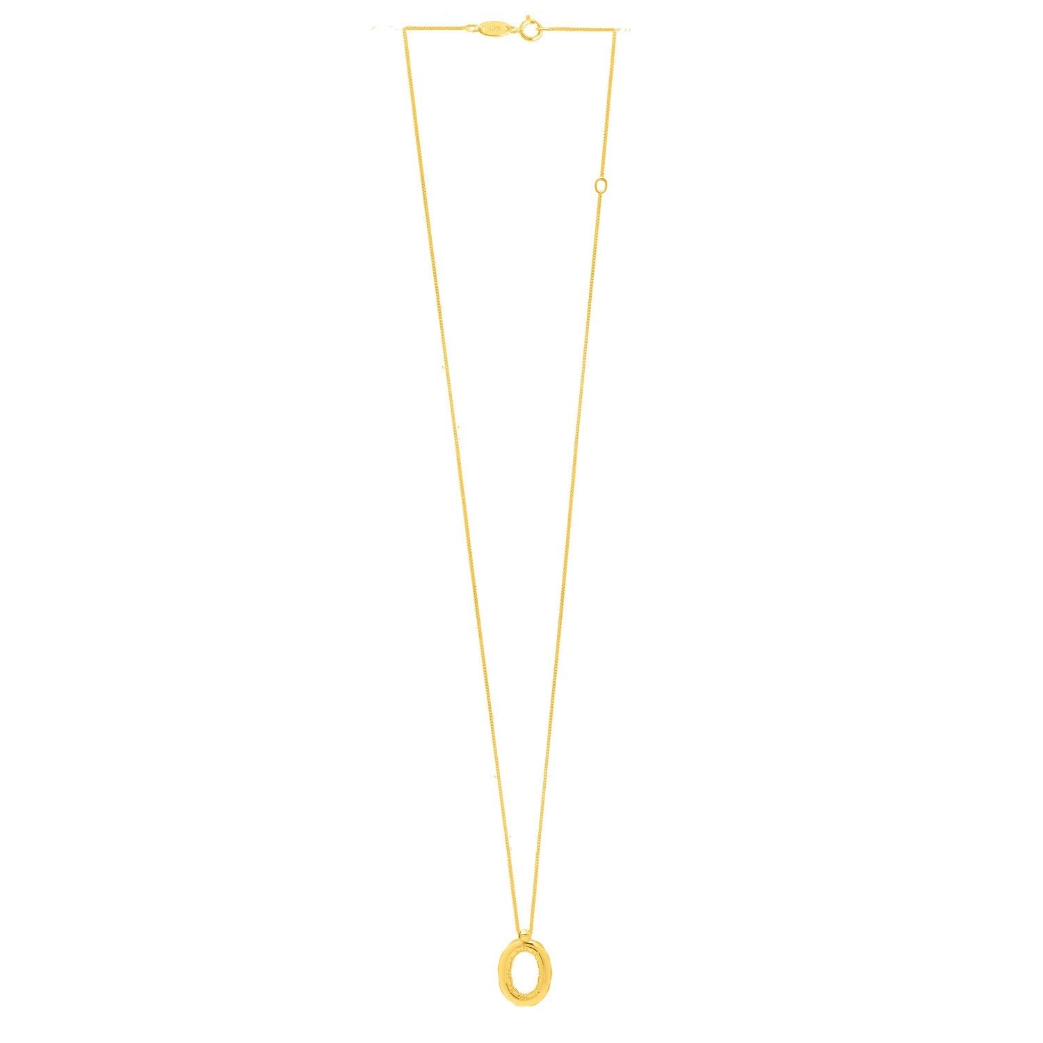14K Yellow Gold Helium Initial O Pendant