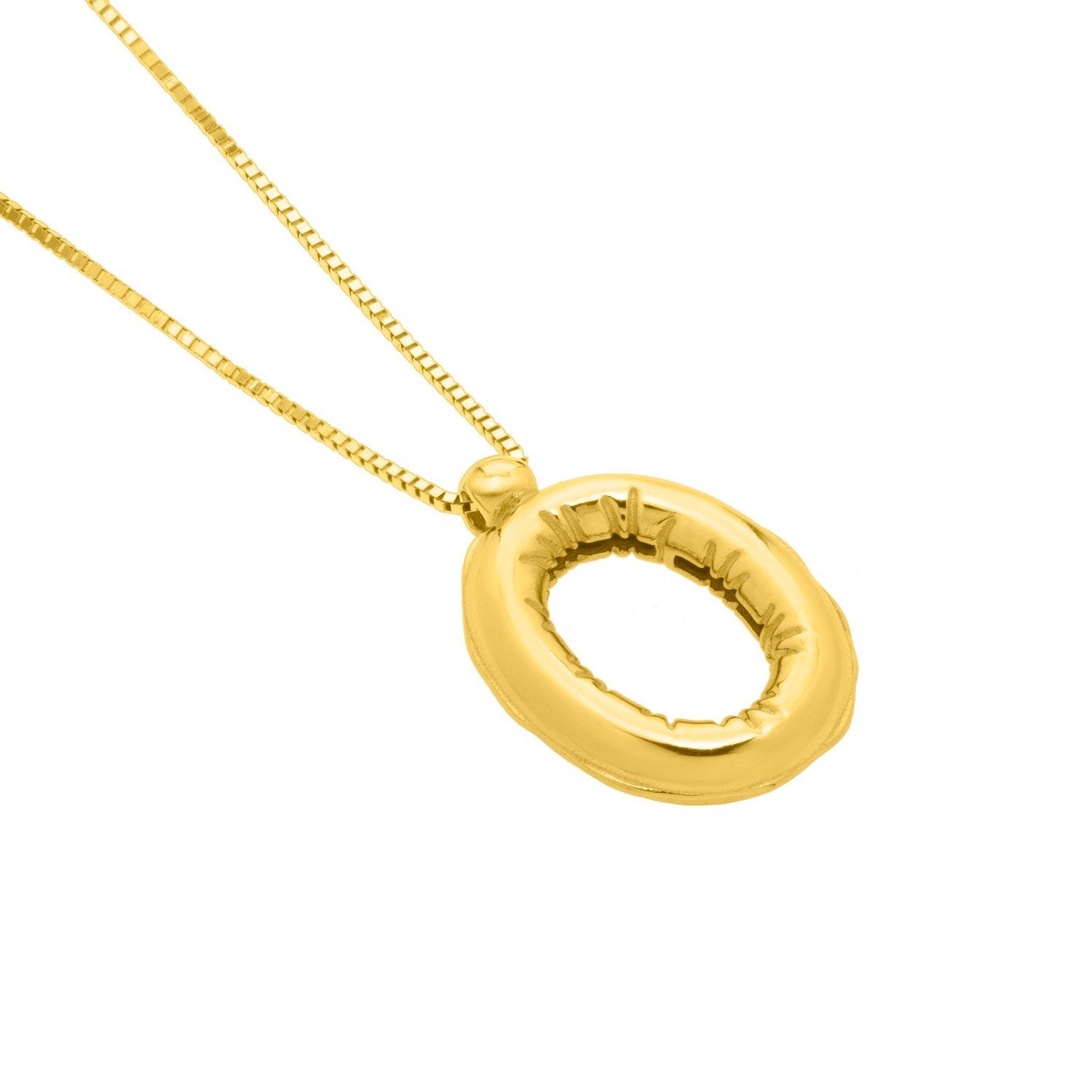 14K Yellow Gold Helium Initial O Pendant