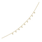 choker 14k yellow gold choker chain necklace with dangling bezel set diamonds 