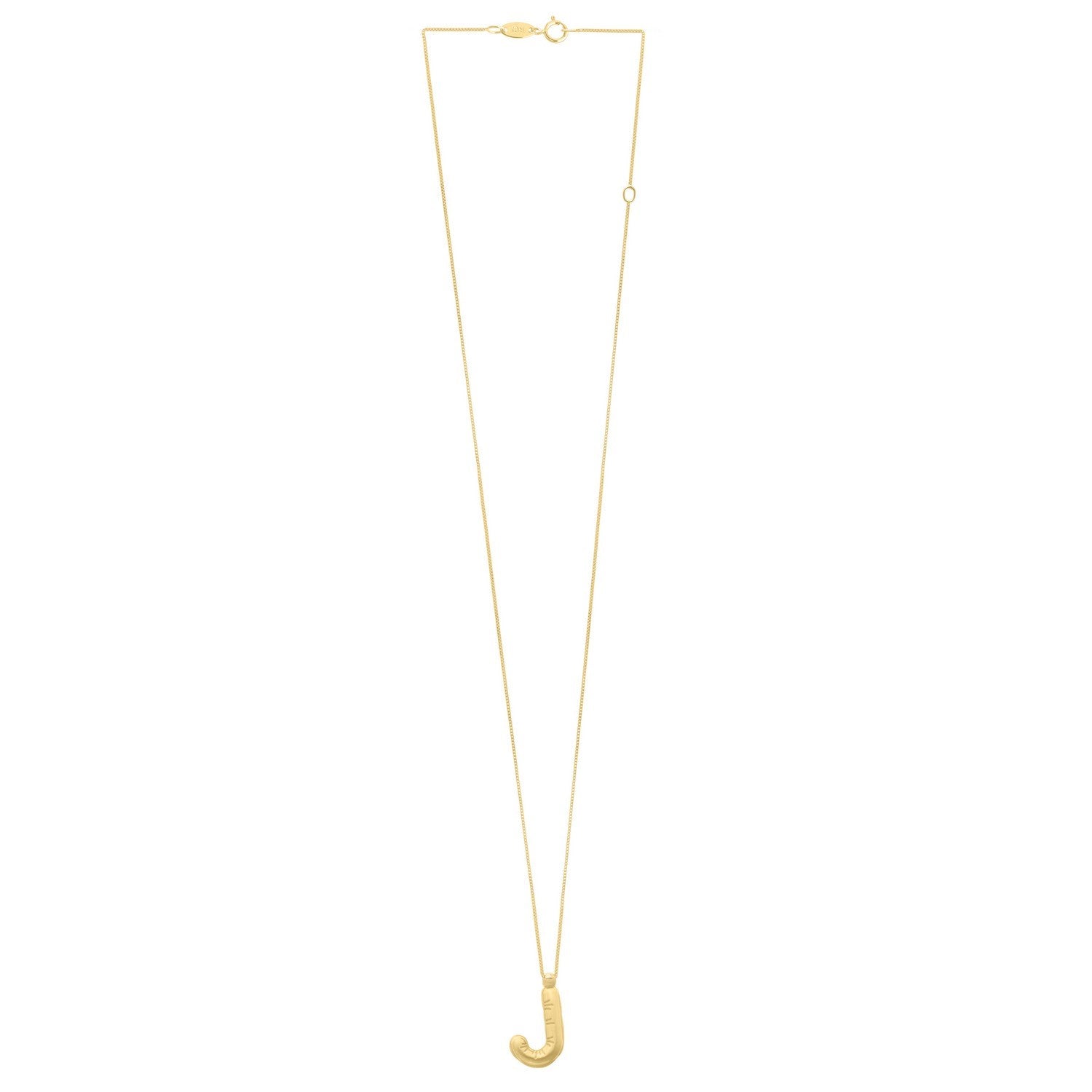 14K Yellow Gold Helium Initial J Pendant