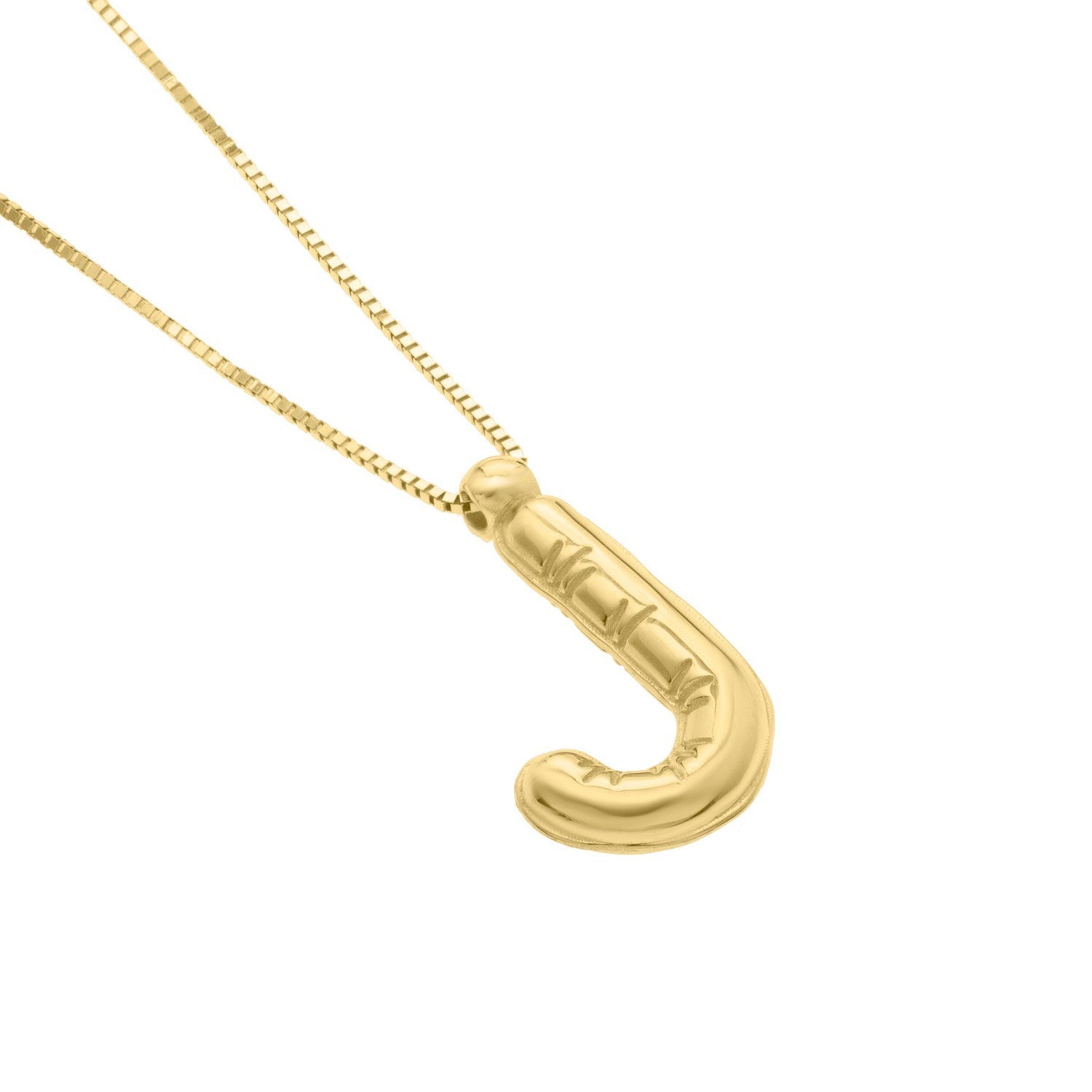 14K Yellow Gold Helium Initial J Pendant