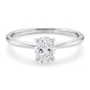 1.ct Oval Cut Lab Grown Diamond Solitaire Ring in 14K White Gold | IGI Certified