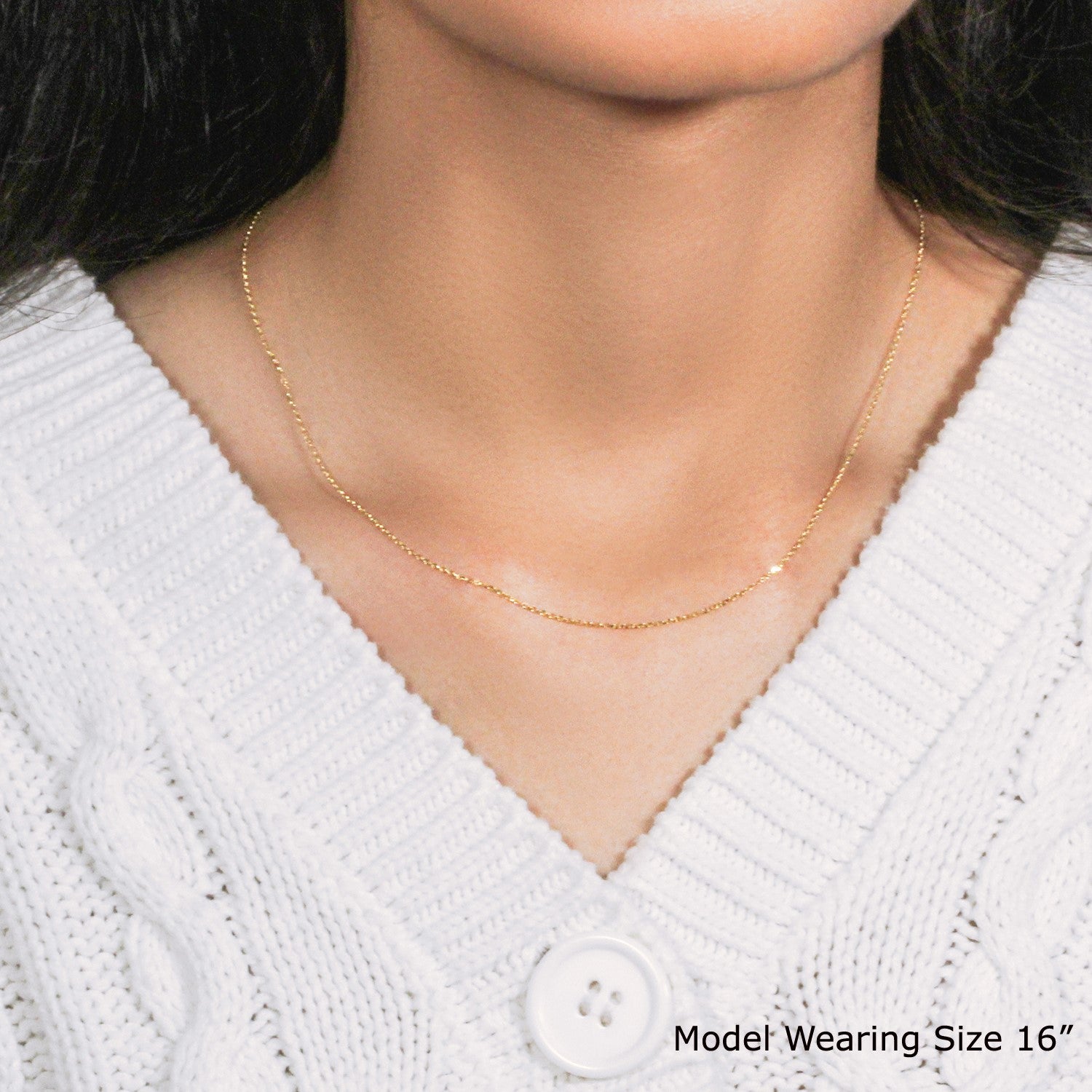 Diamond Cut Cable Chain (18k)