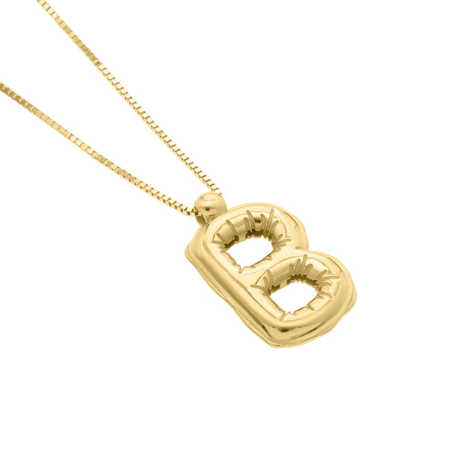 14K Yellow Gold Helium Initial B Pendant