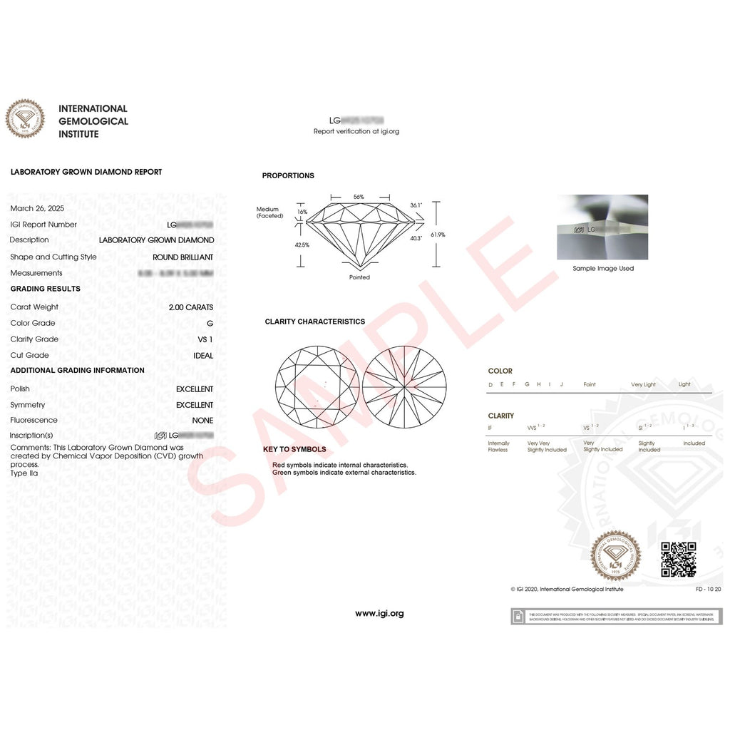 2ct Round Lab Grown Diamond Ring | 14K Gold