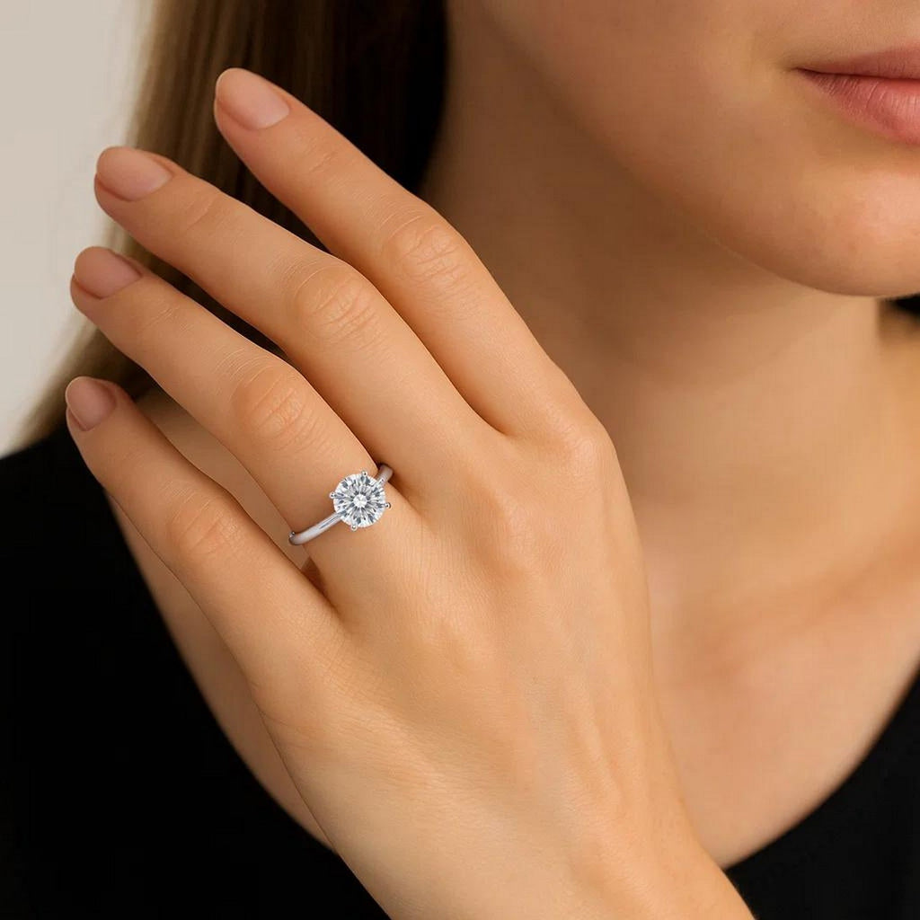 2ct Round Lab Grown Diamond Ring | 14K Gold