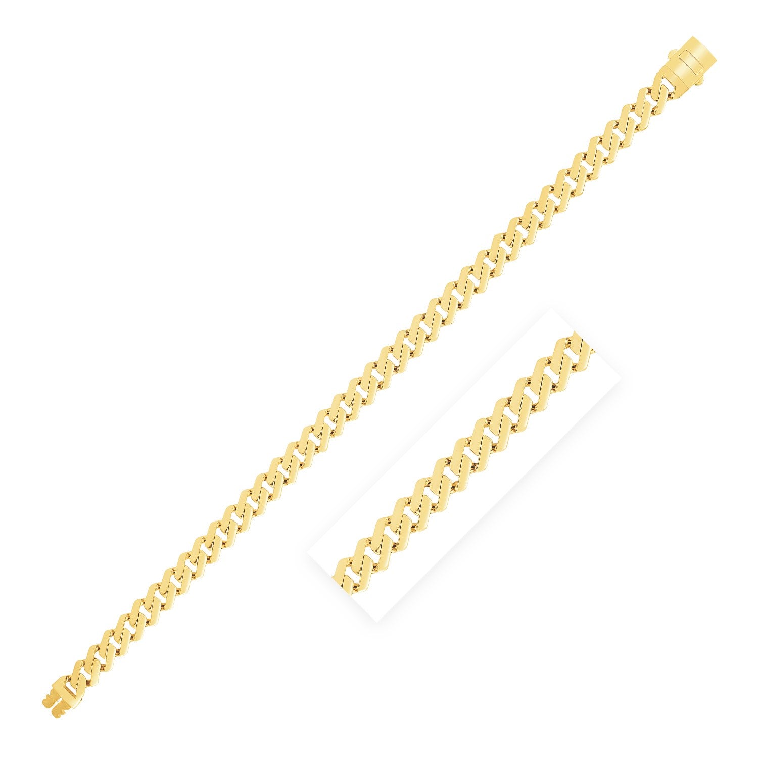 14K Yellow Gold Edge Link Chain Bracelet