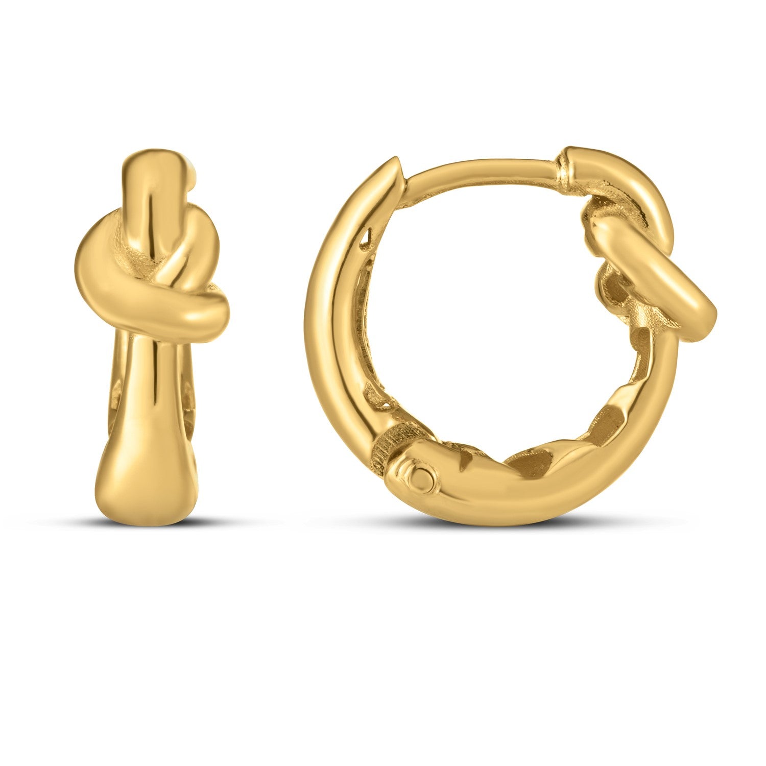 Love Knot Hoop Earrings in 14K Yellow Gold
