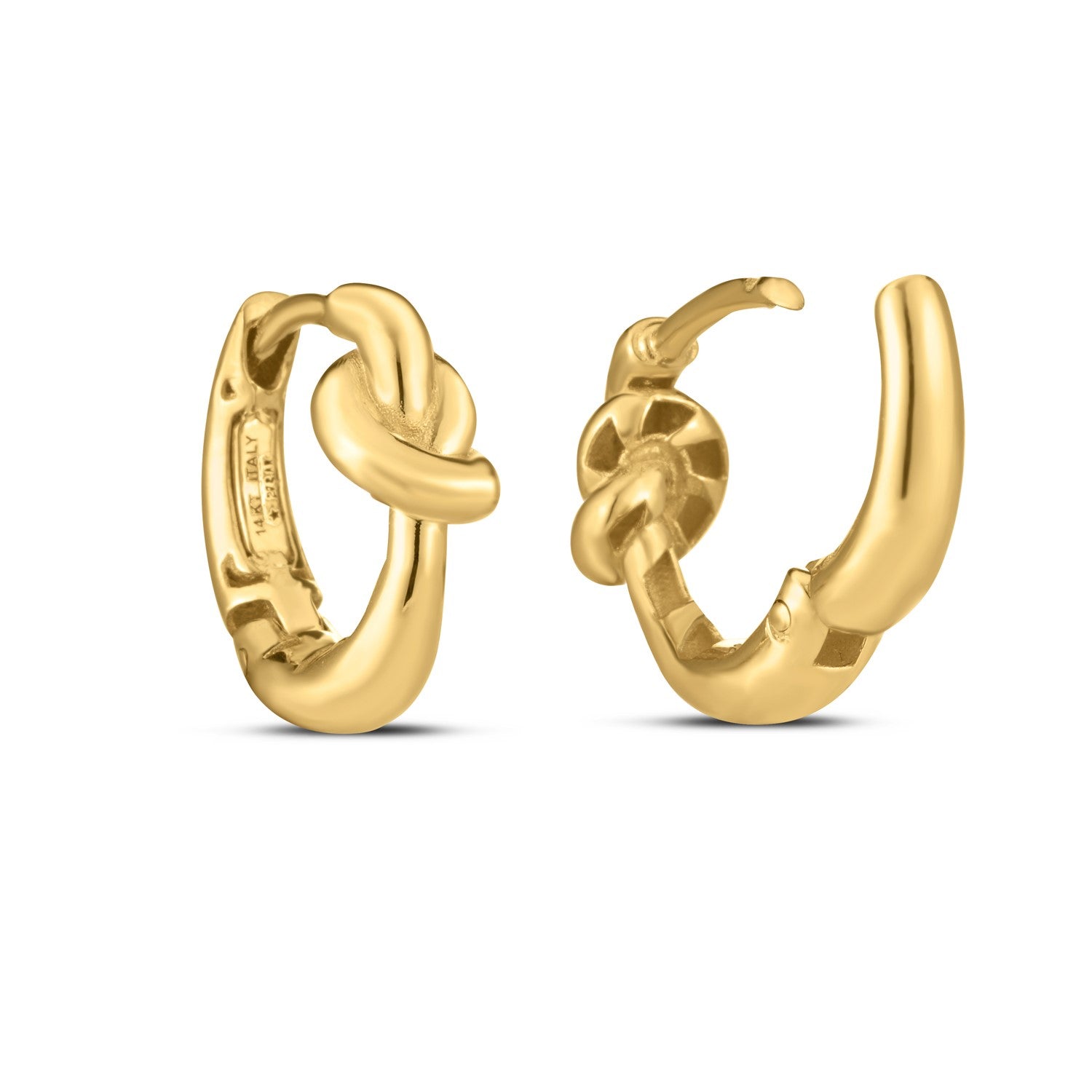 Love Knot Hoop Earrings in 14K Yellow Gold
