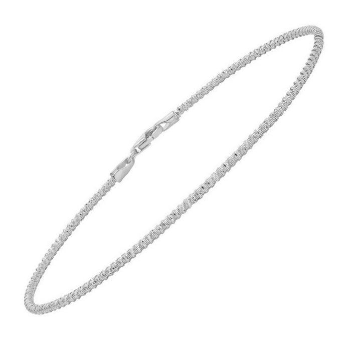 Diamond-cut sparkle chain bracelet in 14K white gold, 1.70mm, with its lobster clasp
