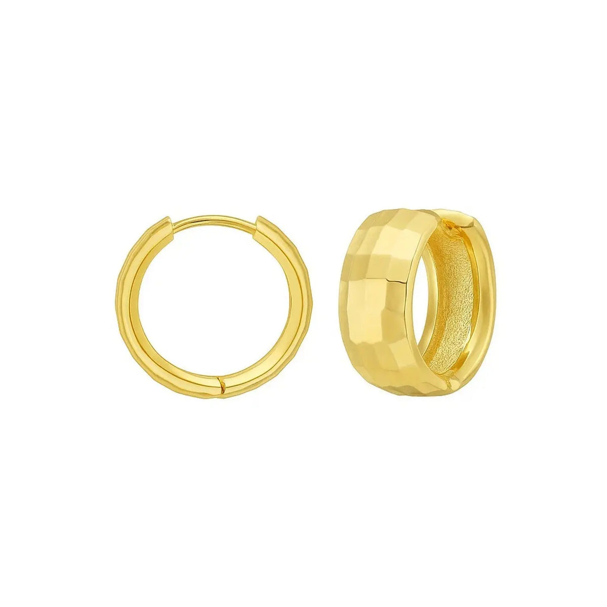 Checkerboard Hoop Earrings | 14K Gold  Hoop Earrings DEEVE