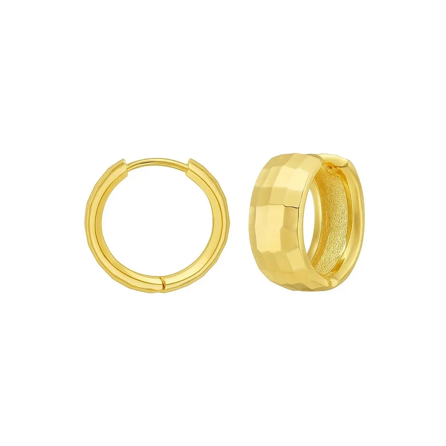 Checkerboard Hoop Earrings | 14K Gold  Hoop Earrings DEEVE