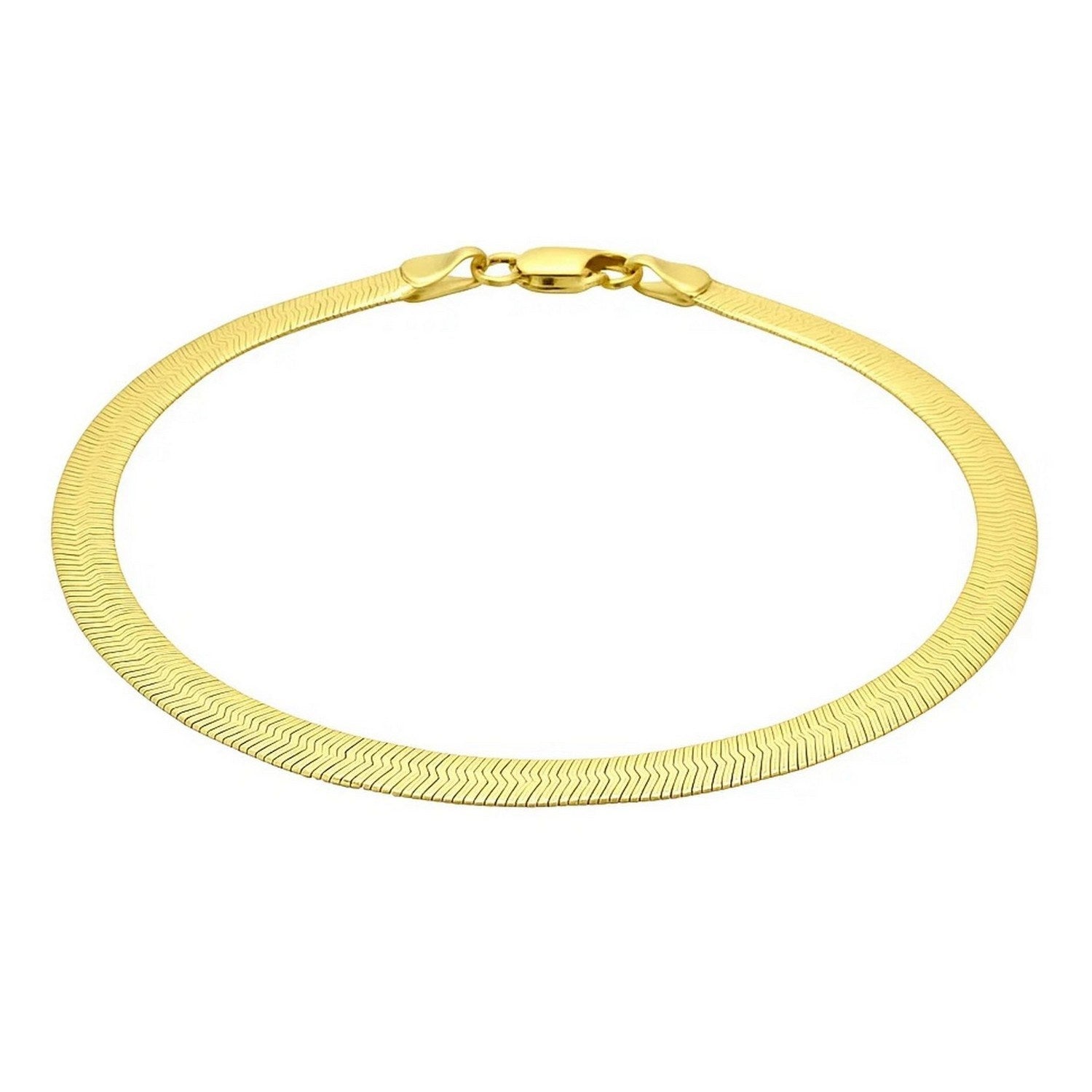 14K Yellow Gold Super Flex Herringbone Bracelet