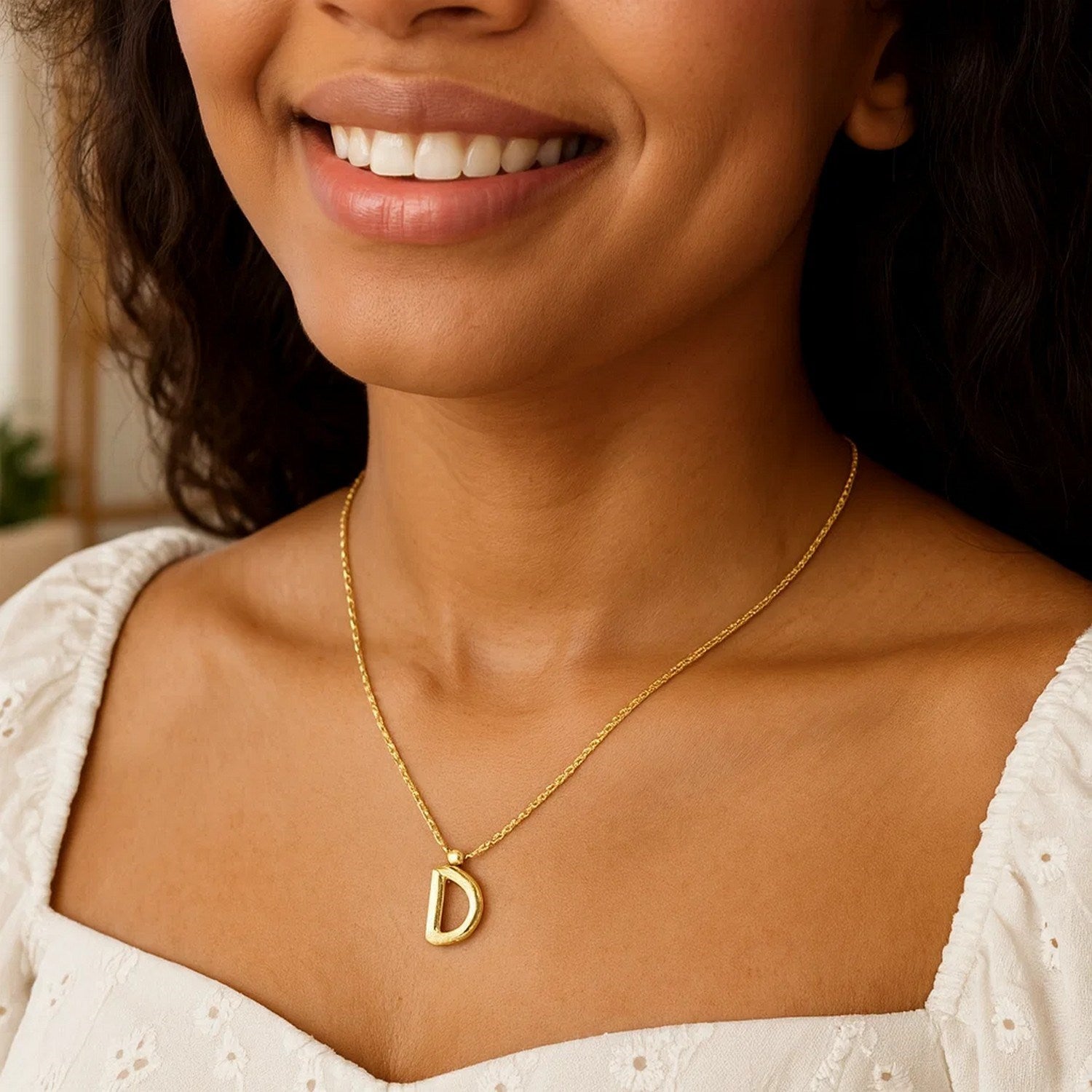 14K Yellow Gold Helium Initial D Pendant