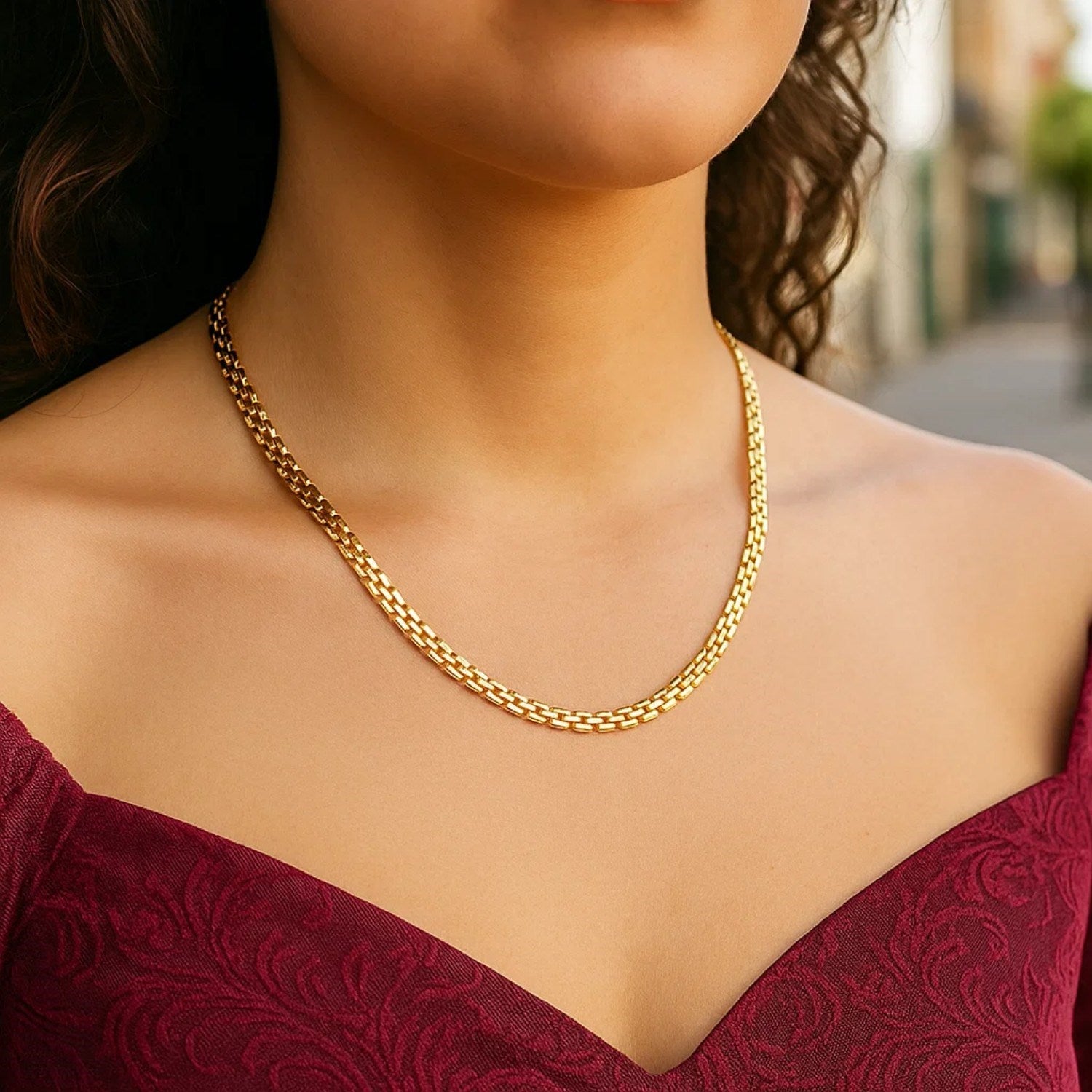 Panther Chain  Necklace 3row