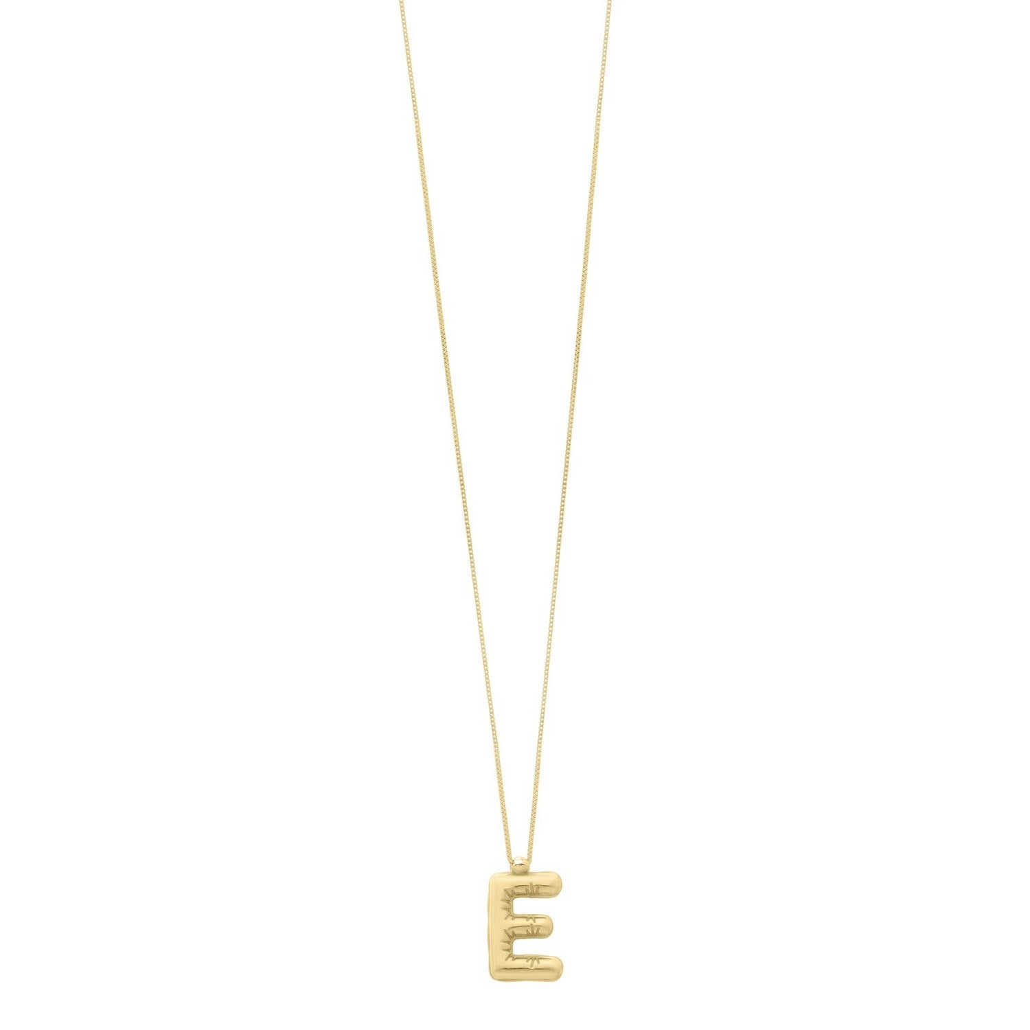 14K Yellow Gold Helium Initial E Pendant