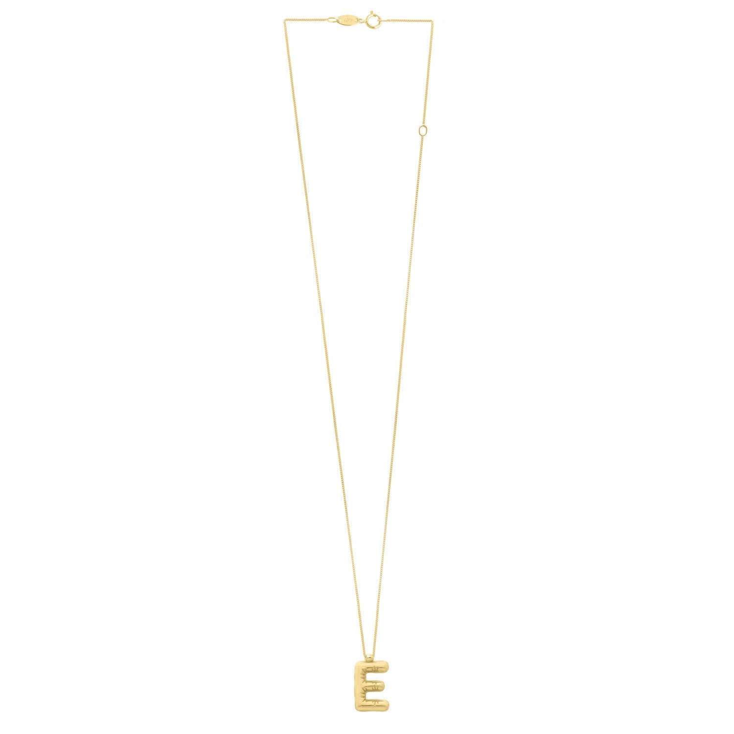 14K Yellow Gold Helium Initial E Pendant
