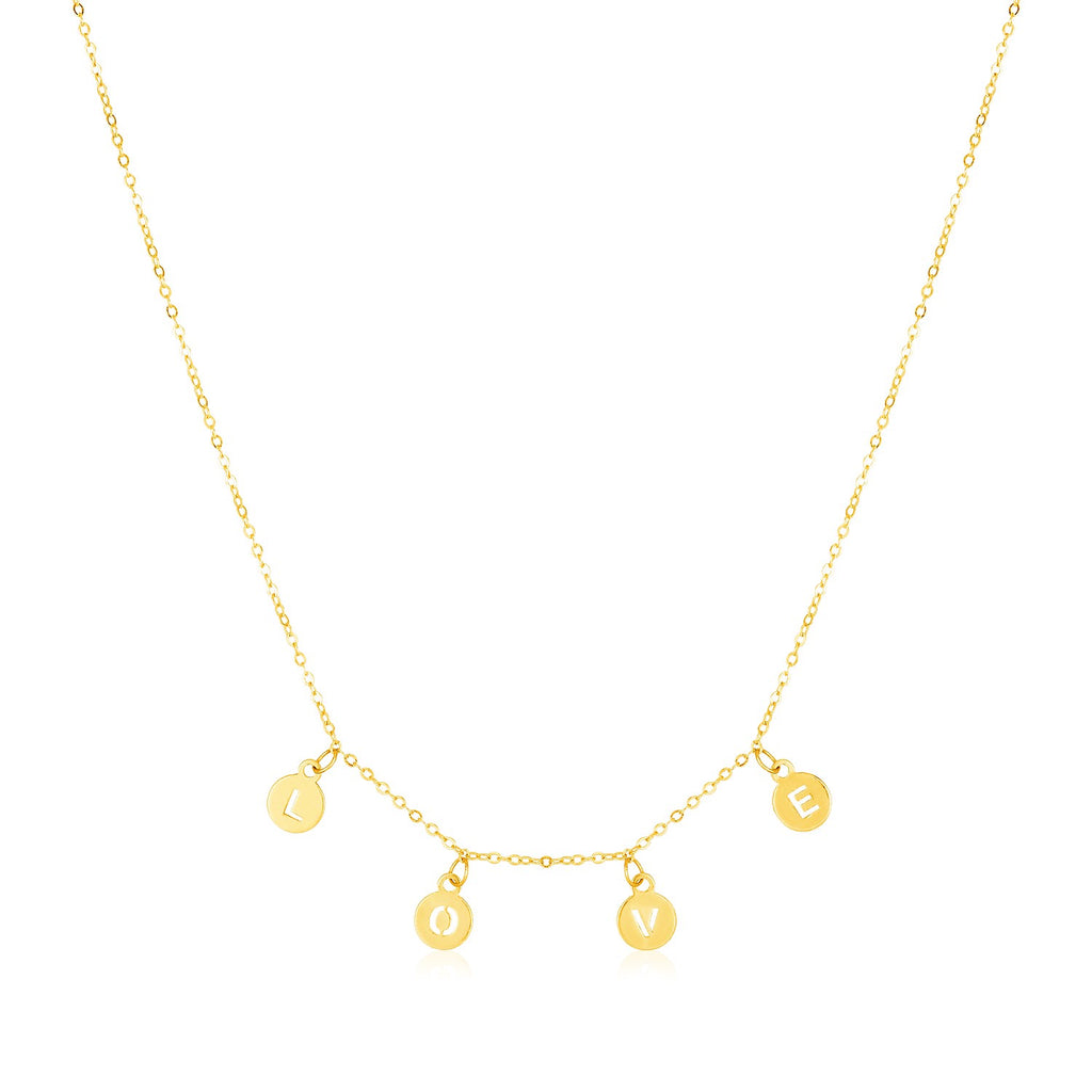 love necklace in 14k gold
