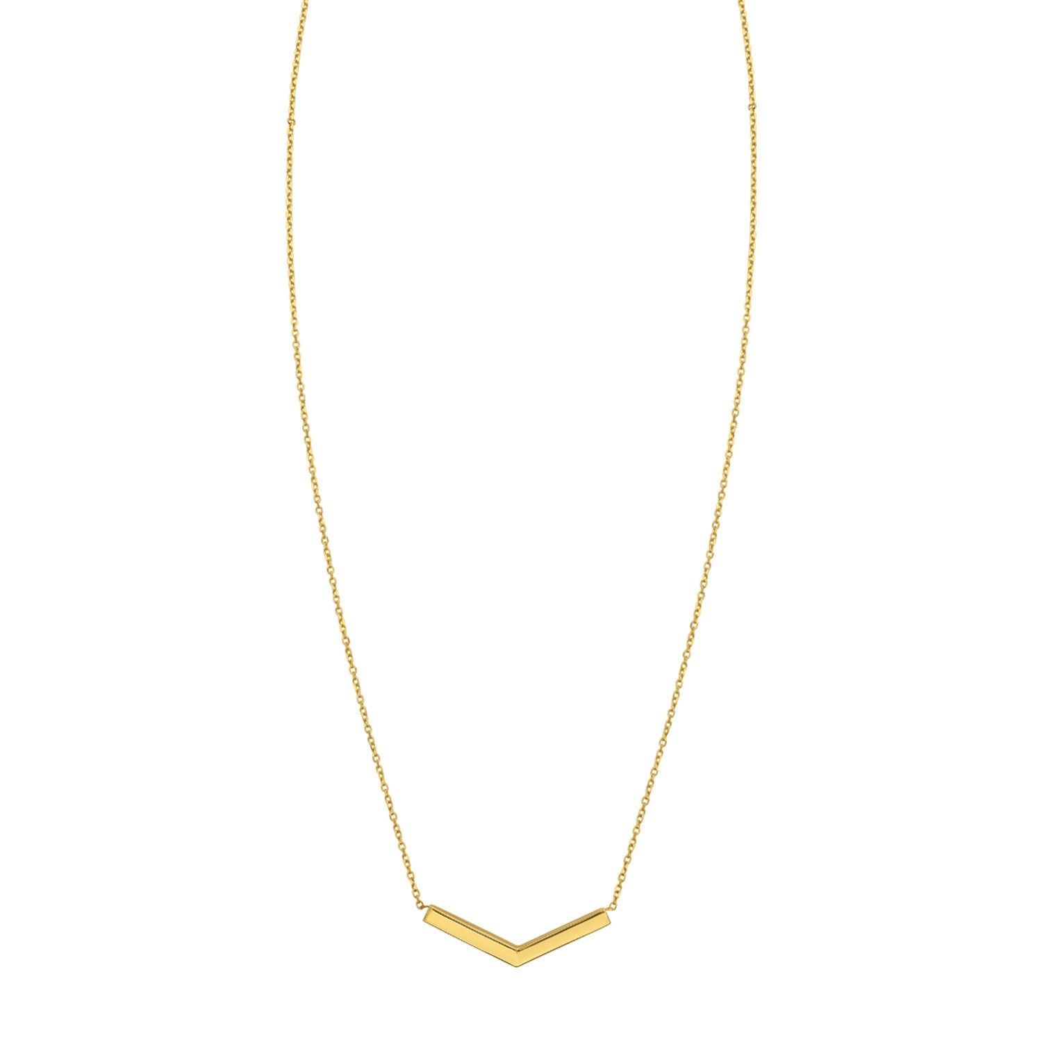 14K Yellow Gold Chevron Necklace