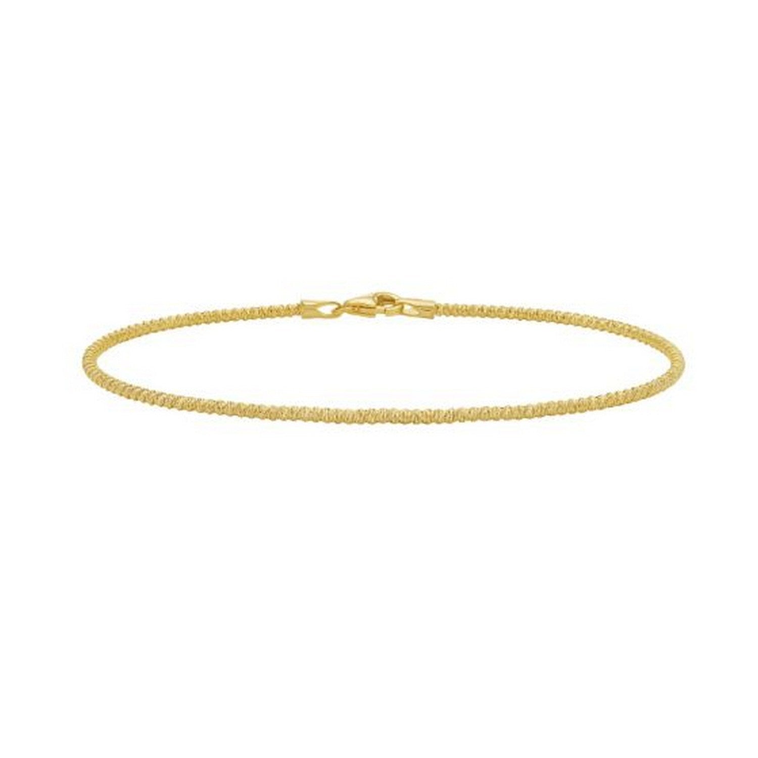 14K Yellow Gold Diamond Cut Sparkle Spring Bracelet (1.70 mm)
