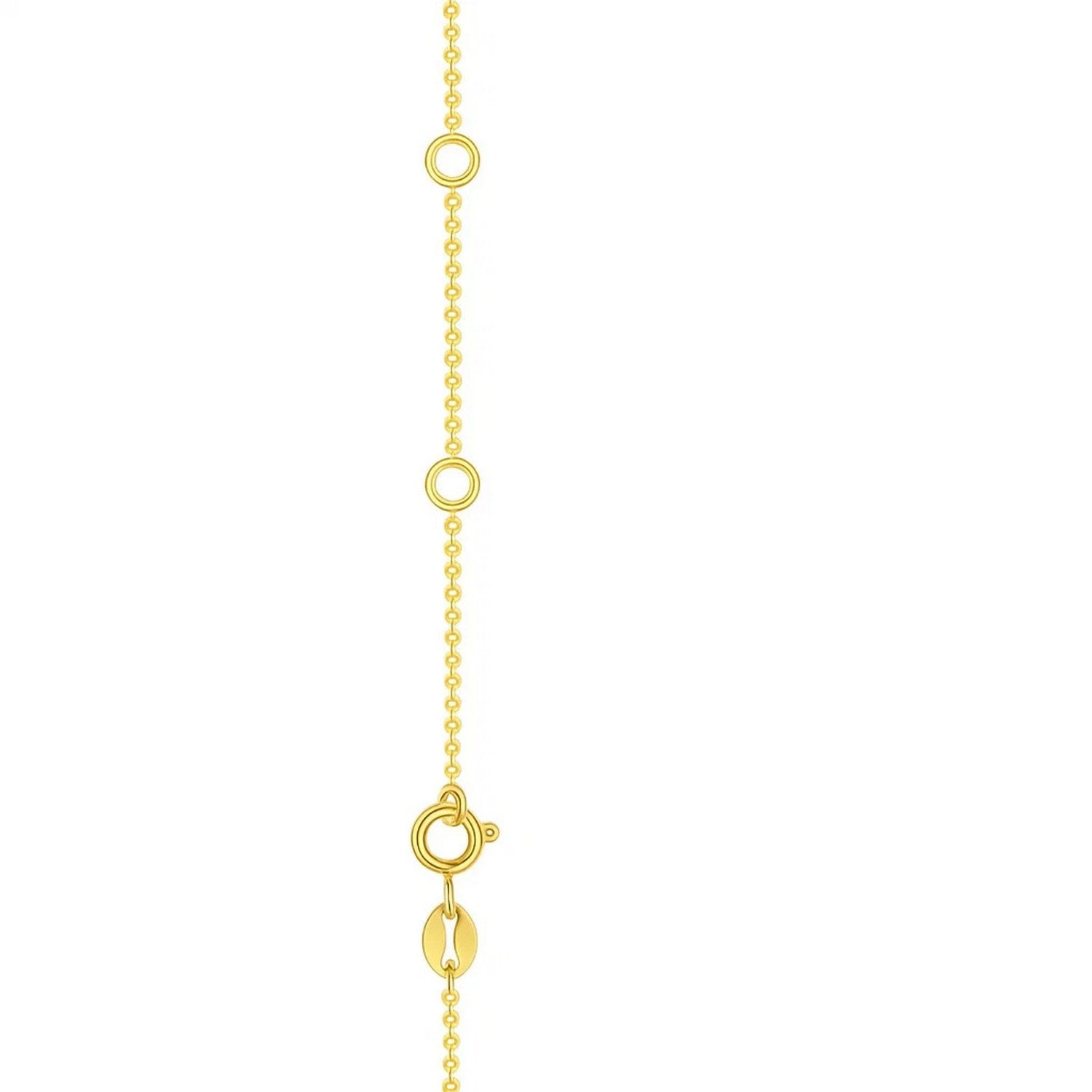 Blue and White Topaz Dancing Drop Necklace in 14K Yellow Gold - DEEVE