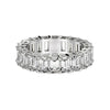 2.00ct Emerald Cut Lab Grown Diamond Eternity Ring 14K White Gold — Top View, DEEVE