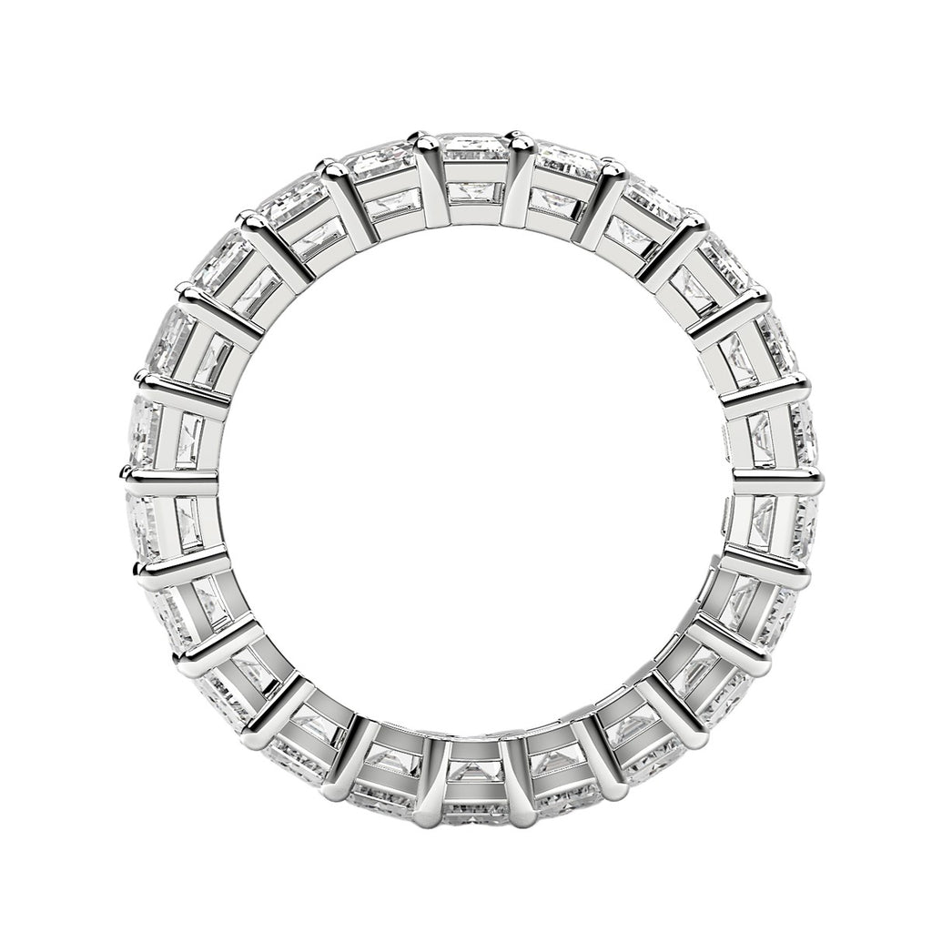 2.00ct Emerald Cut Lab Grown Diamond Eternity Ring — Step Facets Detail, DEEVE